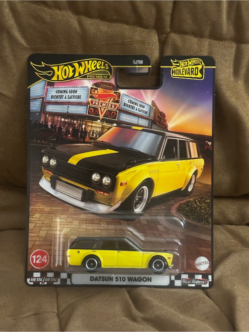 Hot Wheels Datsun 510 Wagon Kids Toy Car - Yellow & Black
